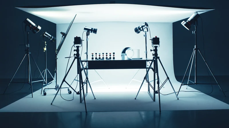 Ilustrație generată: cadru de campanie pentru fotografie de studio și produs.